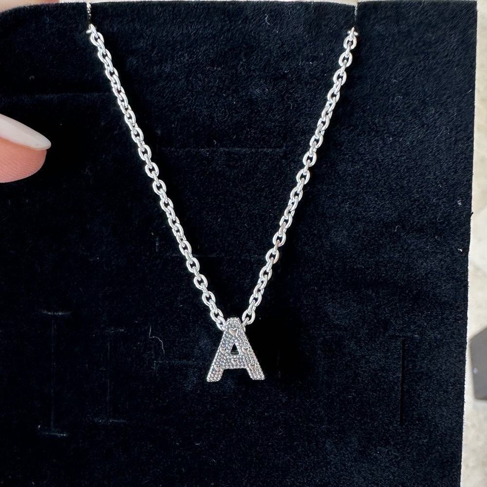 BNIB Pandora sterling silver initial necklace